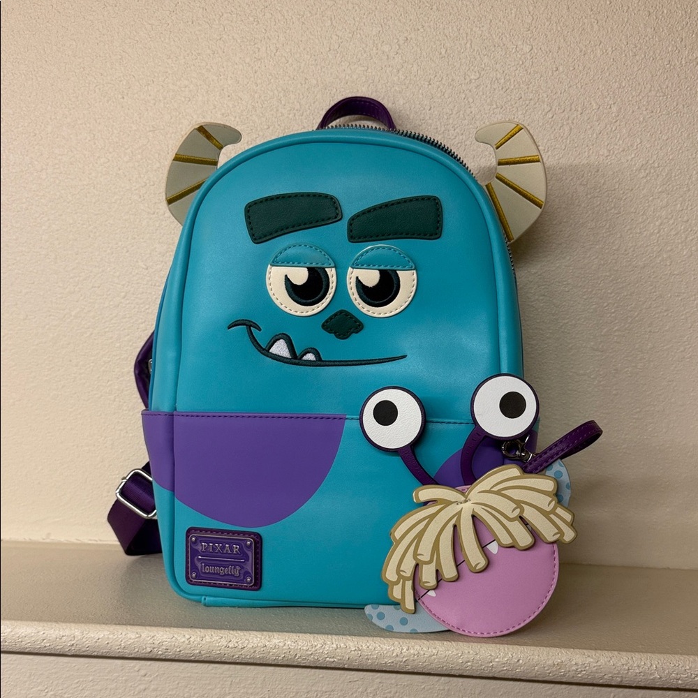 Loungefly Monsters Inc. Kids Backpack - Teal and Purple
